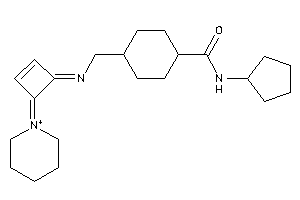N-cyclopentyl-4-[[(4-piperidin-1-ium-1-ylidenecyclobut-2-en-1-ylidene)amino]methyl]cyclohexanecarboxamide