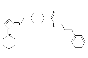 N-(3-phenylpropyl)-4-[[(4-piperidin-1-ium-1-ylidenecyclobut-2-en-1-ylidene)amino]methyl]cyclohexanecarboxamide