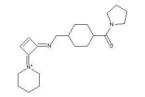 [4-[[(4-piperidin-1-ium-1-ylidenecyclobut-2-en-1-ylidene)amino]methyl]cyclohexyl]-pyrrolidino-methanone