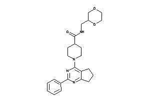 Image of N-(1,4-dioxan-2-ylmethyl)-1-(2-phenyl-6,7-dihydro-5H-cyclopenta[d]pyrimidin-4-yl)isonipecotamide