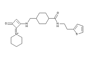 Image of 4-[[(3-keto-4-piperidin-1-ium-1-ylidene-cyclobuten-1-yl)amino]methyl]-N-[2-(2-thienyl)ethyl]cyclohexanecarboxamide