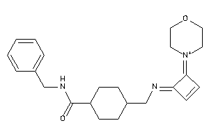 N-benzyl-4-[[(4-morpholin-4-ium-4-ylidenecyclobut-2-en-1-ylidene)amino]methyl]cyclohexanecarboxamide