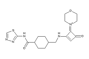 Image of 4-[[(3-keto-4-morpholin-4-ium-4-ylidene-cyclobuten-1-yl)amino]methyl]-N-(1,3,4-thiadiazol-2-yl)cyclohexanecarboxamide