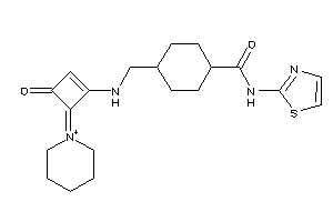 Image of 4-[[(3-keto-4-piperidin-1-ium-1-ylidene-cyclobuten-1-yl)amino]methyl]-N-thiazol-2-yl-cyclohexanecarboxamide