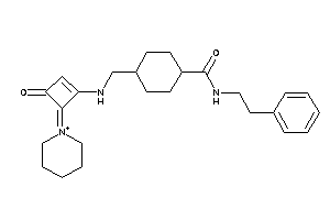 Image of 4-[[(3-keto-4-piperidin-1-ium-1-ylidene-cyclobuten-1-yl)amino]methyl]-N-phenethyl-cyclohexanecarboxamide