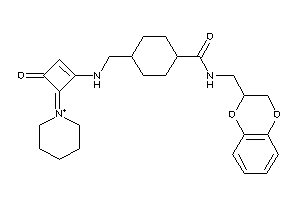 N-(2,3-dihydro-1,4-benzodioxin-3-ylmethyl)-4-[[(3-keto-4-piperidin-1-ium-1-ylidene-cyclobuten-1-yl)amino]methyl]cyclohexanecarboxamide