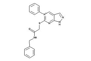 N-benzyl-2-[(5-phenyl-1H-pyrazolo[3,4-d]pyrimidin-5-ium-6-yl)thio]acetamide