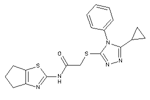 Image of 2-[(5-cyclopropyl-4-phenyl-1,2,4-triazol-3-yl)thio]-N-(5,6-dihydro-4H-cyclopenta[d]thiazol-2-yl)acetamide