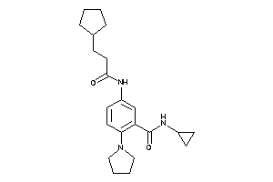 5-(3-cyclopentylpropanoylamino)-N-cyclopropyl-2-pyrrolidino-benzamide