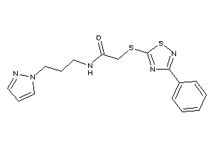 Image of 2-[(3-phenyl-1,2,4-thiadiazol-5-yl)thio]-N-(3-pyrazol-1-ylpropyl)acetamide