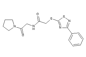 Image of N-(2-keto-2-pyrrolidino-ethyl)-2-[(3-phenyl-1,2,4-thiadiazol-5-yl)thio]acetamide