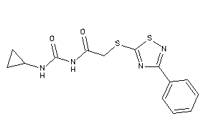 Image of N-(cyclopropylcarbamoyl)-2-[(3-phenyl-1,2,4-thiadiazol-5-yl)thio]acetamide