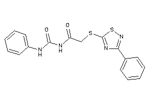 Image of N-(phenylcarbamoyl)-2-[(3-phenyl-1,2,4-thiadiazol-5-yl)thio]acetamide
