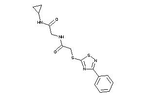 Image of N-cyclopropyl-2-[[2-[(3-phenyl-1,2,4-thiadiazol-5-yl)thio]acetyl]amino]acetamide