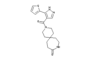 Image of 3-[5-(2-thienyl)-1H-pyrazole-4-carbonyl]-3,10-diazaspiro[5.6]dodecan-9-one