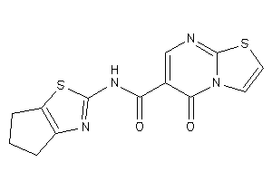 Image of N-(5,6-dihydro-4H-cyclopenta[d]thiazol-2-yl)-5-keto-thiazolo[3,2-a]pyrimidine-6-carboxamide