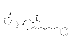 Image of 3-[2-keto-2-[7-keto-9-(3-phenylpropoxy)-1,2,4,5-tetrahydropyrido[2,1-g][1,4]diazepin-3-yl]ethyl]oxazolidin-2-one