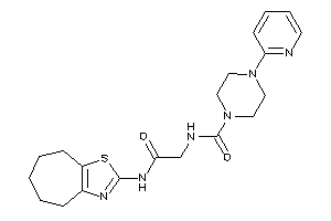 Image of N-[2-keto-2-(5,6,7,8-tetrahydro-4H-cyclohepta[d]thiazol-2-ylamino)ethyl]-4-(2-pyridyl)piperazine-1-carboxamide