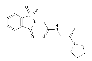 N-(2-keto-2-pyrrolidino-ethyl)-2-(1,1,3-triketo-1,2-benzothiazol-2-yl)acetamide