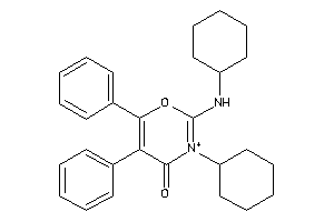 3-cyclohexyl-2-(cyclohexylamino)-5,6-diphenyl-1,3-oxazin-3-ium-4-one