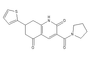 Image of 3-(pyrrolidine-1-carbonyl)-7-(2-thienyl)-1,6,7,8-tetrahydroquinoline-2,5-quinone