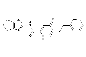 Image of 5-benzoxy-N-(5,6-dihydro-4H-cyclopenta[d]thiazol-2-yl)-4-keto-1H-pyridine-2-carboxamide
