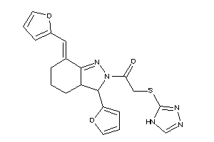 Image of 1-[7-(2-furfurylidene)-3-(2-furyl)-3a,4,5,6-tetrahydro-3H-indazol-2-yl]-2-(4H-1,2,4-triazol-3-ylthio)ethanone