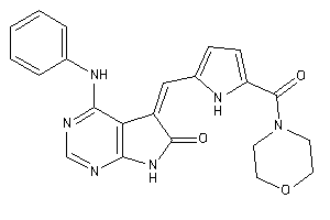 4-anilino-5-[[5-(morpholine-4-carbonyl)-1H-pyrrol-2-yl]methylene]-7H-pyrrolo[2,3-d]pyrimidin-6-one