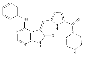 4-anilino-5-[[5-(piperazine-1-carbonyl)-1H-pyrrol-2-yl]methylene]-7H-pyrrolo[2,3-d]pyrimidin-6-one