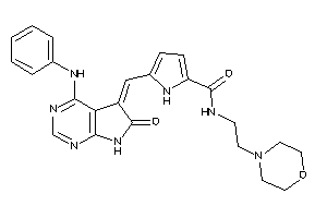 5-[(4-anilino-6-keto-7H-pyrrolo[2,3-d]pyrimidin-5-ylidene)methyl]-N-(2-morpholinoethyl)-1H-pyrrole-2-carboxamide
