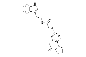 Image of N-[2-(1H-indol-3-yl)ethyl]-2-[(4-keto-2,3,3a,9b-tetrahydro-1H-cyclopenta[c]chromen-7-yl)oxy]acetamide