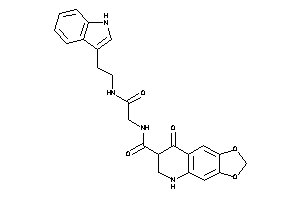 Image of N-[2-[2-(1H-indol-3-yl)ethylamino]-2-keto-ethyl]-8-keto-6,7-dihydro-5H-[1,3]dioxolo[4,5-g]quinoline-7-carboxamide