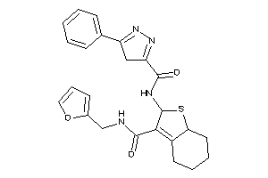 Image of N-[3-(2-furfurylcarbamoyl)-2,4,5,6,7,7a-hexahydrobenzothiophen-2-yl]-5-phenyl-4H-pyrazole-3-carboxamide