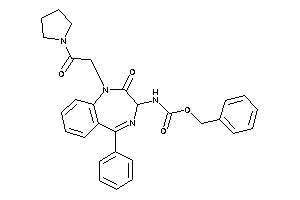 Image of N-[2-keto-1-(2-keto-2-pyrrolidino-ethyl)-5-phenyl-3H-1,4-benzodiazepin-3-yl]carbamic Acid Benzyl Ester