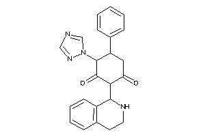 Image of 5-phenyl-2-(1,2,3,4-tetrahydroisoquinolin-1-yl)-4-(1,2,4-triazol-1-yl)cyclohexane-1,3-quinone
