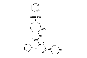 N-[1-(cyclopentylmethyl)-2-keto-2-[[3-keto-1-(2-pyridylsulfonyl)azepan-4-yl]amino]ethyl]piperazine-1-carboxamide