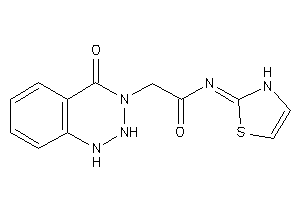 Image of 2-(4-keto-1,2-dihydro-1,2,3-benzotriazin-3-yl)-N-(4-thiazolin-2-ylidene)acetamide