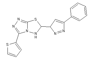 Image of 6-(5-phenyl-3H-pyrazol-3-yl)-3-(2-thienyl)-5,6-dihydro-[1,2,4]triazolo[3,4-b][1,3,4]thiadiazole