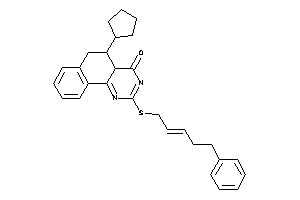 Image of 5-cyclopentyl-2-(5-phenylpent-2-enylthio)-5,6-dihydro-4aH-benzo[h]quinazolin-4-one
