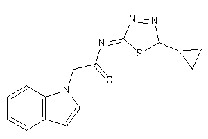 Image of N-(2-cyclopropyl-2H-1,3,4-thiadiazol-5-ylidene)-2-indol-1-yl-acetamide