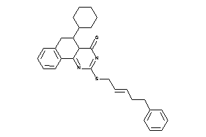 Image of 5-cyclohexyl-2-(5-phenylpent-2-enylthio)-5,6-dihydro-4aH-benzo[h]quinazolin-4-one
