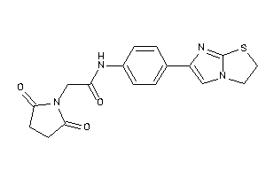 Image of N-[4-(2,3-dihydroimidazo[2,1-b]thiazol-6-yl)phenyl]-2-succinimido-acetamide