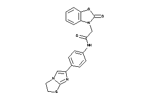 Image of N-[4-(2,3-dihydroimidazo[2,1-b]thiazol-6-yl)phenyl]-2-(2-keto-1,3-benzoxazol-3-yl)acetamide