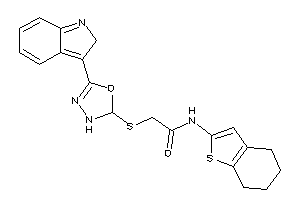 Image of 2-[[5-(2H-indol-3-yl)-2,3-dihydro-1,3,4-oxadiazol-2-yl]thio]-N-(4,5,6,7-tetrahydrobenzothiophen-2-yl)acetamide