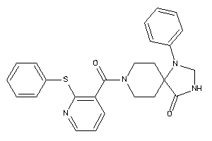 1-phenyl-8-[2-(phenylthio)nicotinoyl]-1,3,8-triazaspiro[4.5]decan-4-one