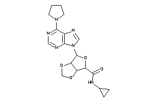 Image of N-cyclopropyl-6-(6-pyrrolidinopurin-9-yl)-3a,4,6,6a-tetrahydrofuro[3,4-d][1,3]dioxole-4-carboxamide