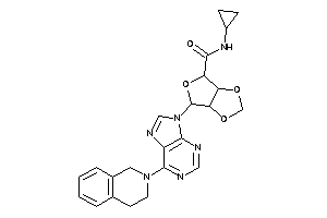 Image of N-cyclopropyl-6-[6-(3,4-dihydro-1H-isoquinolin-2-yl)purin-9-yl]-3a,4,6,6a-tetrahydrofuro[3,4-d][1,3]dioxole-4-carboxamide