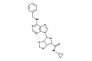 Image of 6-[6-(benzylamino)purin-9-yl]-N-cyclopropyl-3a,4,6,6a-tetrahydrofuro[3,4-d][1,3]dioxole-4-carboxamide