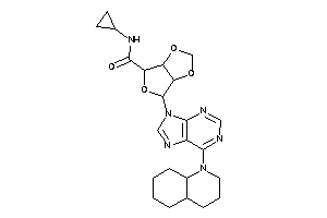Image of 6-[6-(3,4,4a,5,6,7,8,8a-octahydro-2H-quinolin-1-yl)purin-9-yl]-N-cyclopropyl-3a,4,6,6a-tetrahydrofuro[3,4-d][1,3]dioxole-4-carboxamide