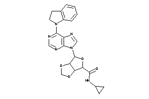 Image of N-cyclopropyl-6-(6-indolin-1-ylpurin-9-yl)-3a,4,6,6a-tetrahydrofuro[3,4-d][1,3]dioxole-4-carboxamide